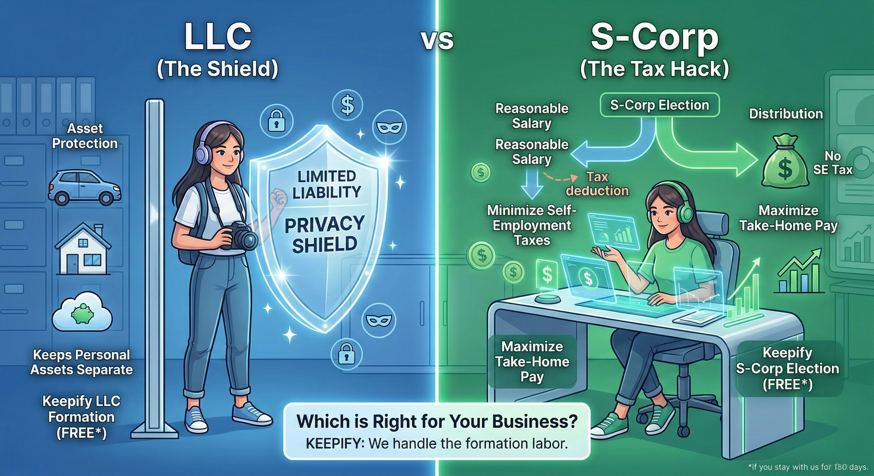 Business chart comparing options